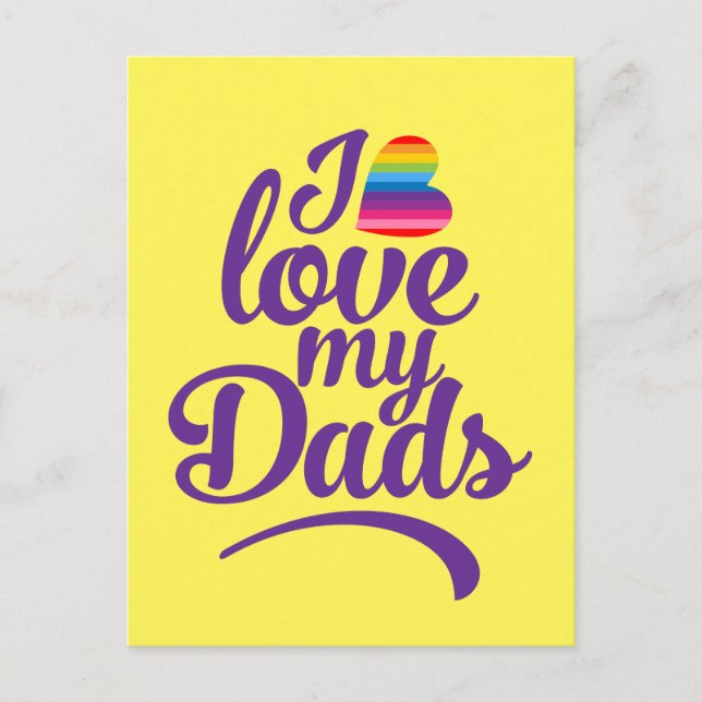 Carte Postale I Love My Dads - Fierté de Fête des pères LGBTQ (Devant)