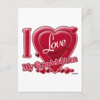 I Love My Grandchildren coeur rouge