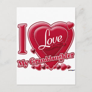 Carte Postale I Love My Grandgirl red - coeur