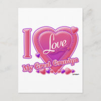 I Love My Great Grand-pa rose/violet - coeur