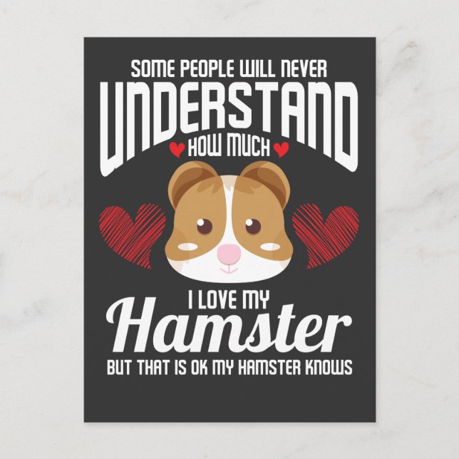 Carte Postale I Love My Hamster Funny Rodent Love Pet (Devant)