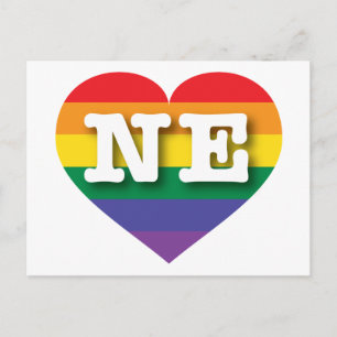 Carte Postale I Love Nebraska Rainbow Heart
