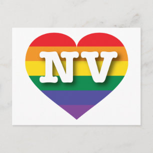 Carte Postale I Love Nevada Rainbow Heart