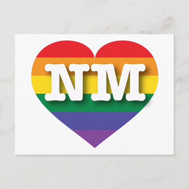 Carte Postale I Love New Mexico Rainbow Heart (Devant)
