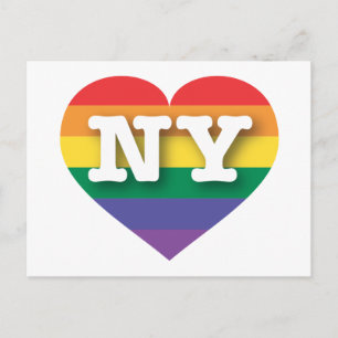 Carte Postale I Love New York Rainbow Heart