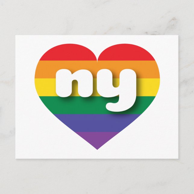 Carte Postale I Love New York Rainbow Heart (Devant)