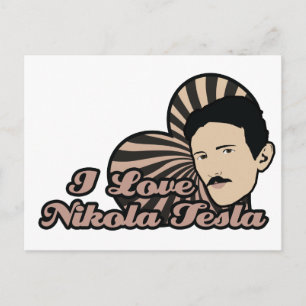 Carte Postale I Love Nikola Tesla