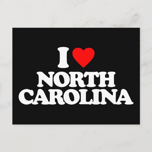 CARTE POSTALE I LOVE NORTH CAROLINA (Devant)