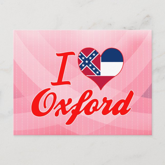 Carte Postale I Love Oxford, Mississippi (Devant)