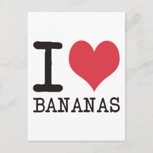 Carte Postale I LOVE Pain - Bacon - Bananes Produits!