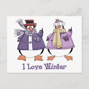 Carte Postale I Love Penguin Penguin Tee - shirts et cadeaux