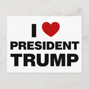 Carte Postale I Love Président Trump Heart