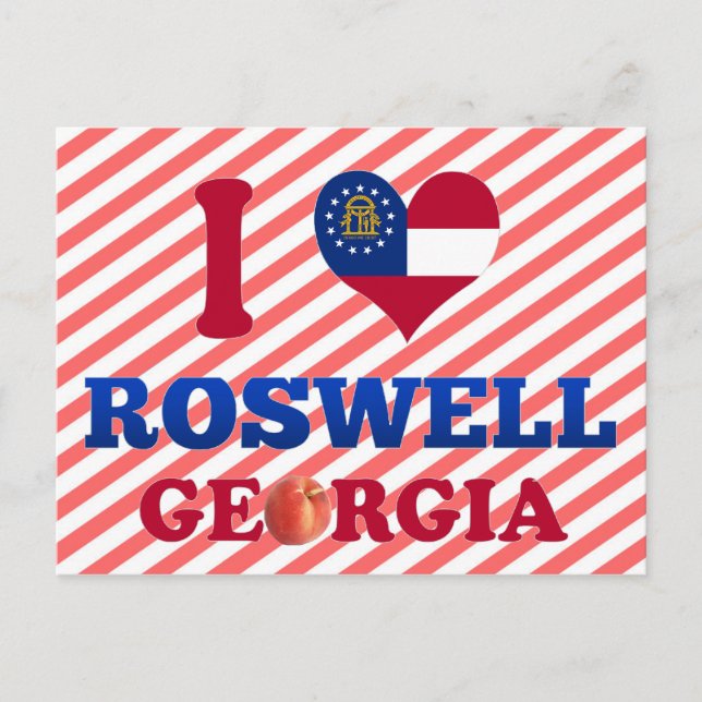 Carte Postale I Love Roswell, Géorgie (Devant)