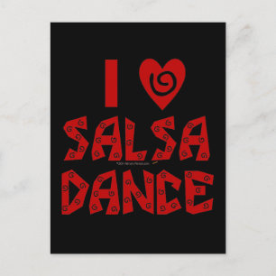 Carte Postale I Love Salsa Dance Custom Dancing Lover