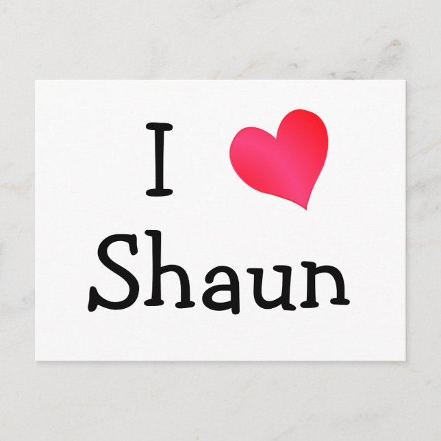 Carte Postale I Love Shaun (Devant)
