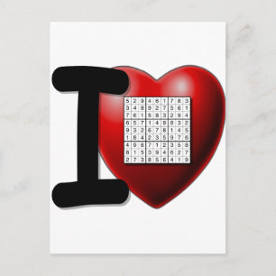 Carte Postale I Love Sudoku