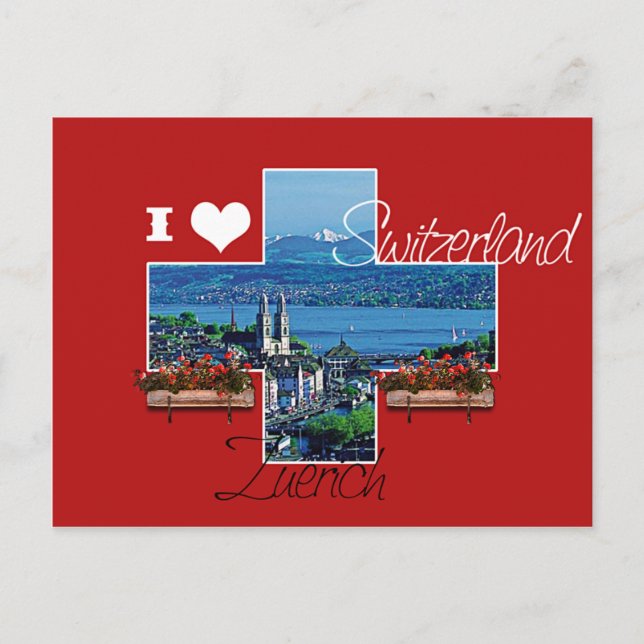 Carte Postale I love Switzerland (Devant)