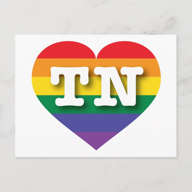 Carte Postale I Love Tennessee Rainbow Heart (Devant)