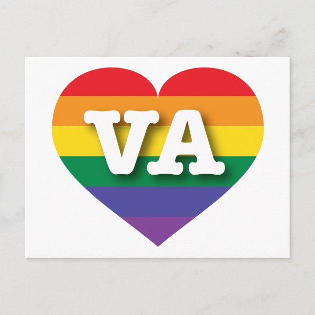 Carte Postale I Love Virginia Rainbow Heart (Devant)