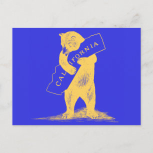 Carte Postale I Love You California—Bleu et Or