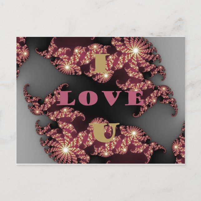 Carte Postale I Love You Cosmic Constellation Motif Art Design (Devant)