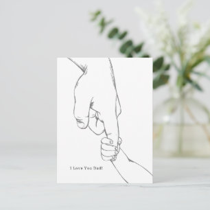 Carte Postale I Love You Dad Quote Hands Line Art Card