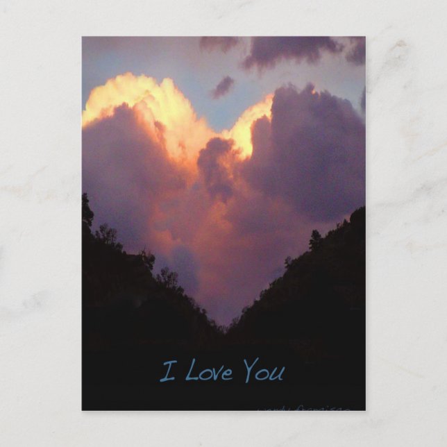 Carte Postale I Love You Heart Cloud (Devant)