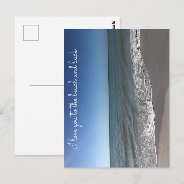 Carte postale I LOVE YOU JUSQU'À LA PLAGE ET RETOU (Devant / Derrière)