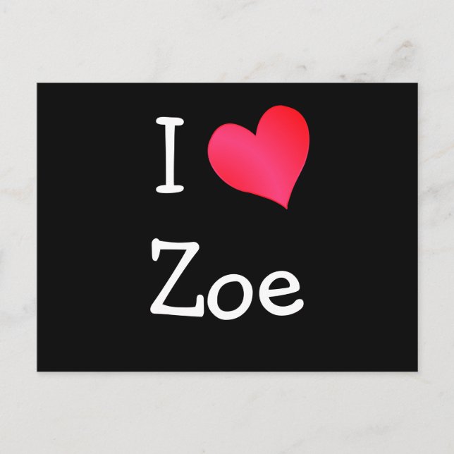 Carte Postale I Love Zoe (Devant)