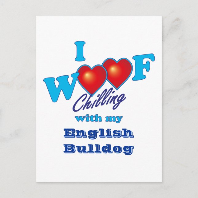 Carte Postale I Woof English Bulldog (Devant)