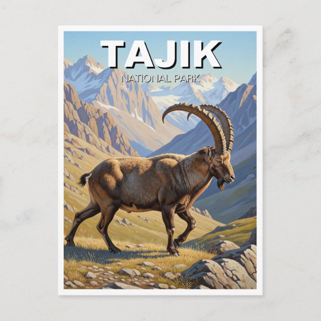 Carte Postale Ibex dans le Parc National du Tadjikistan Voyage (Devant)
