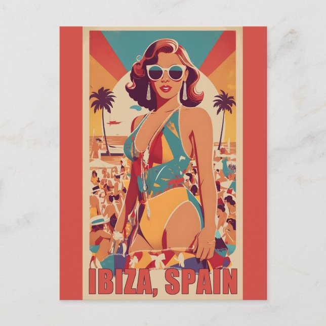 Carte Postale Ibiza, Espagne Affiche de voyage (Devant)