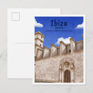 Carte Postale Ibiza Espagne Aquarelle Voyage