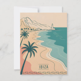 Carte Postale Ibiza vintage minimaliste