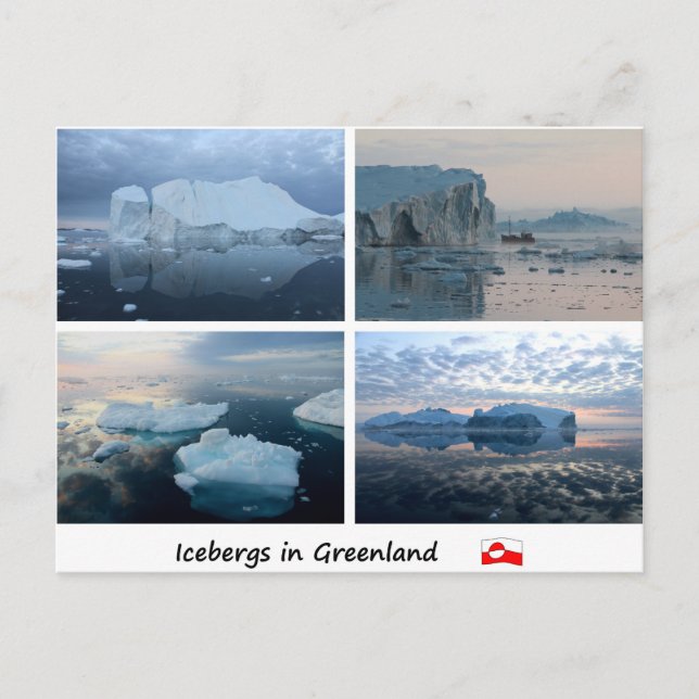 Carte Postale Icebergs au Groenland (Devant)
