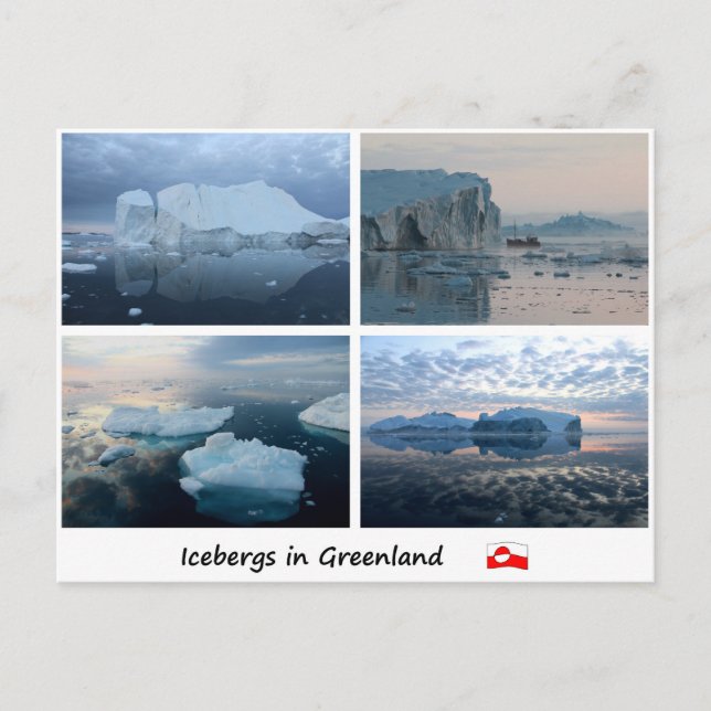 Carte Postale Icebergs au Groenland 3 (Devant)