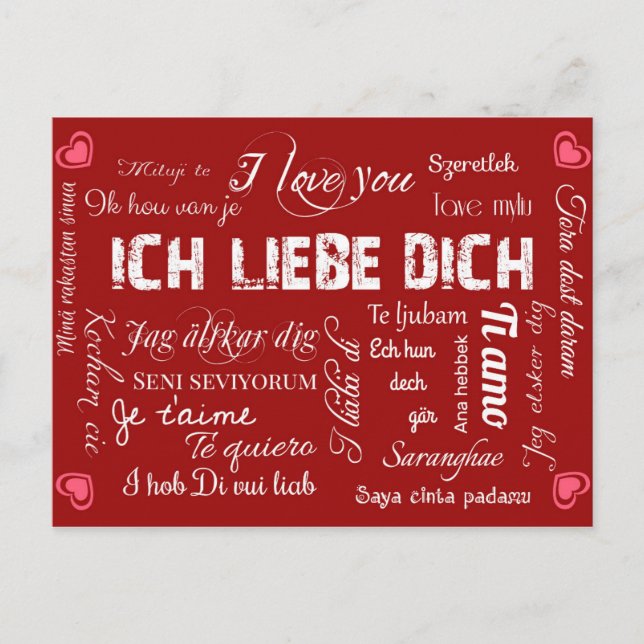 Carte Postale Ich liebe Dich ! (Devant)