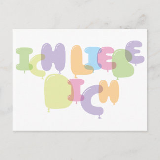 Carte Postale Ich Liebe Dich - Je vous aime en allemand