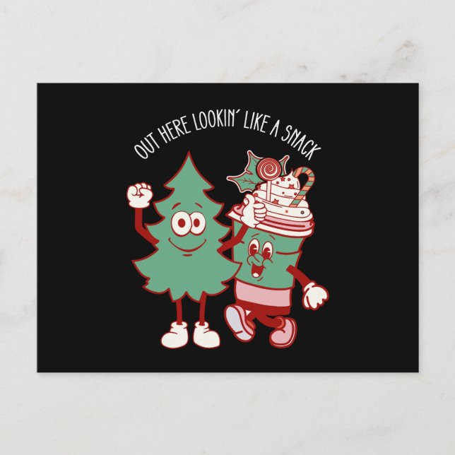 Carte Postale Ici, On Dirait Un Snack Gâteau De Noël (Devant)
