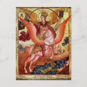 Carte Postale Icône chrétienne orthodoxe de l'Archange Michel