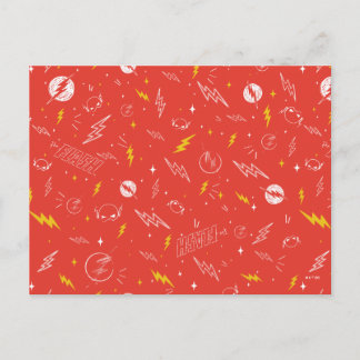 Carte Postale Icône de la foudre Flash et motif doodle
