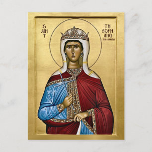 Carte Postale Icône de Sainte Théophano la Reine Thaumaturge    