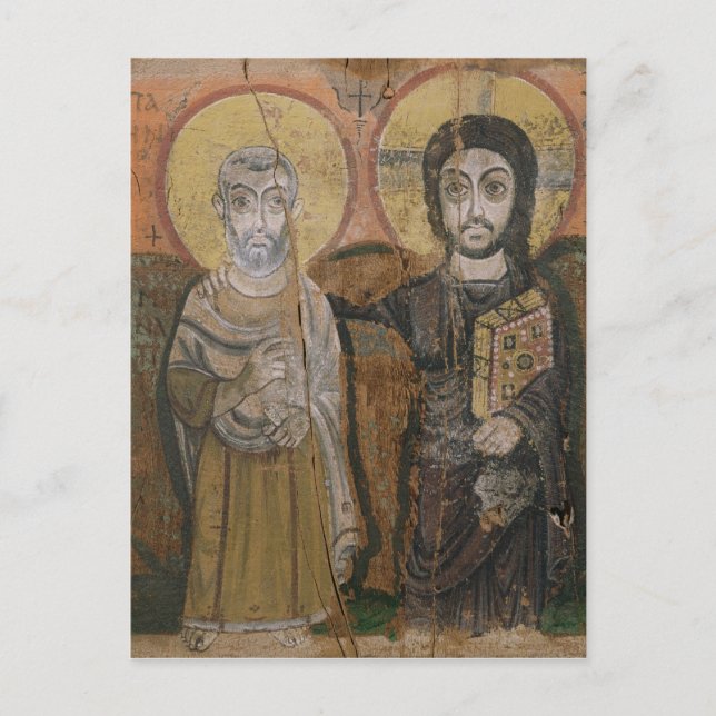 Carte Postale Icône dépeignant Abbott Mena avec le Christ (Devant)