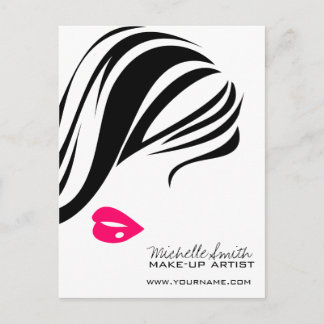 Carte Postale Icône maquillage Femme visage en noir blanc lèvres