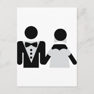 Carte Postale icône mariée et mariage marié