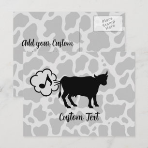 Carte postale icône méthane vache