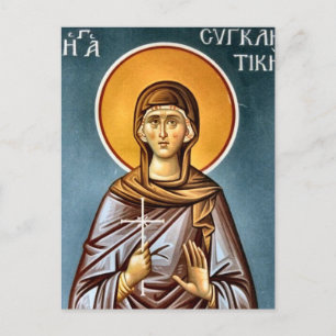 Carte Postale Icône orthodoxe de Ste Syncletica d'Alexandrie