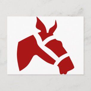 Carte Postale Icône tête de cheval rouge