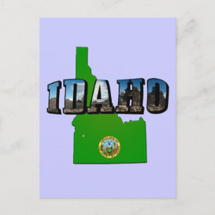 Carte Postale Idaho Carte, sceau et texte de l'image