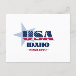 Carte postale Idaho en rouge, blanc et bleu